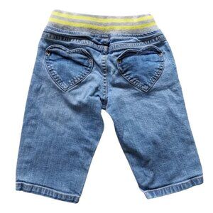 Mini Boden Girls Heart Pocket Jeans Denim Pants 3Y/3T Toddler Drawstring Waist